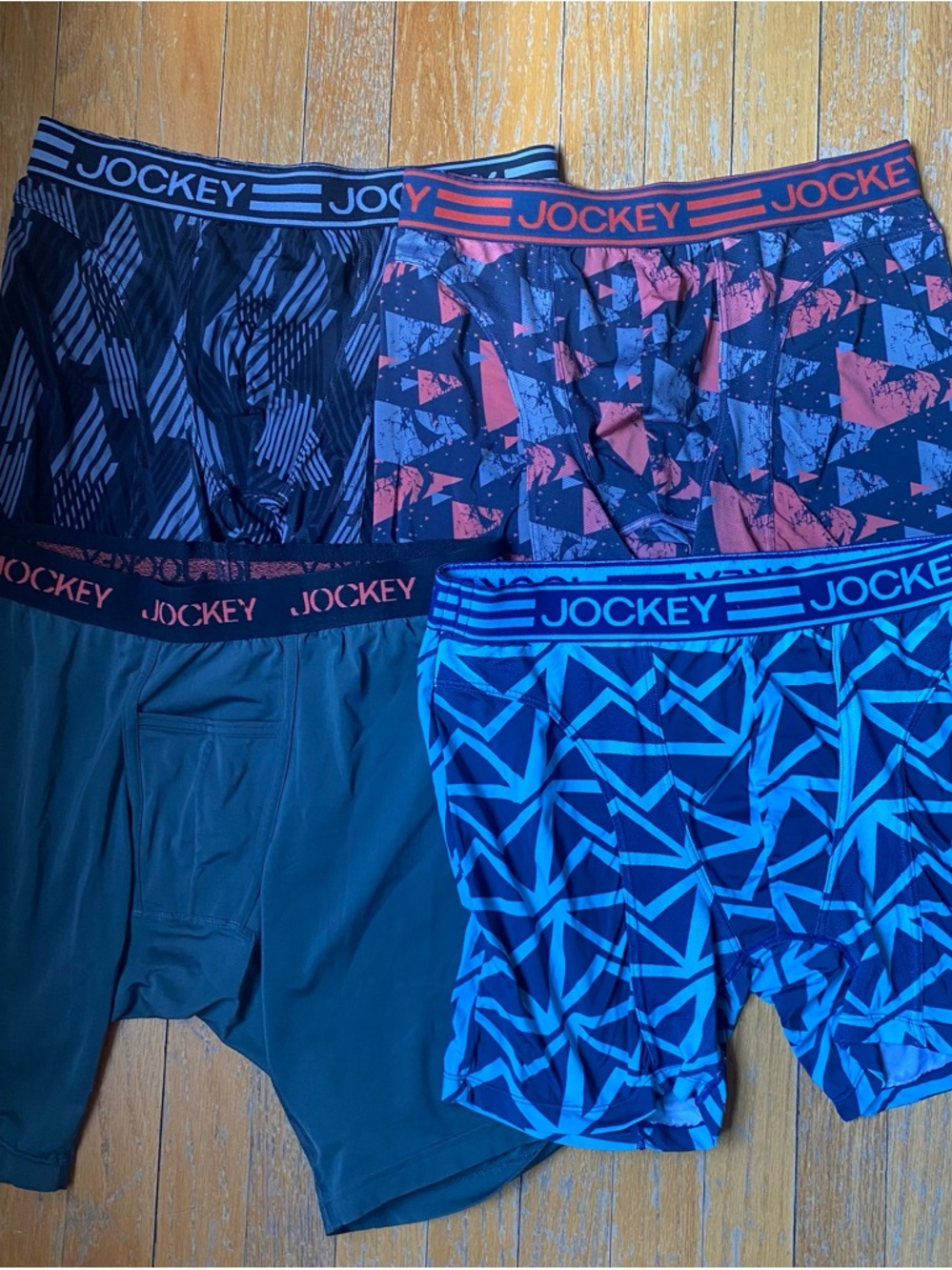 Jockey Men’s Boxer Brief 4-Pack in Navy, Coral, Teal and Black